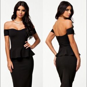 Off Shoulder Peplum Gown